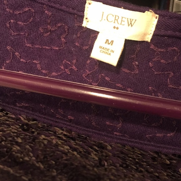 J. Crew Medium Purple Sequin Long Sleeve Shirt - Picture 4 of 5